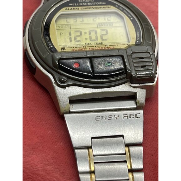 Casio A-V3 LCD digital voice recorder watch 1589 Runs Working Vintage - Picture 7 of 10